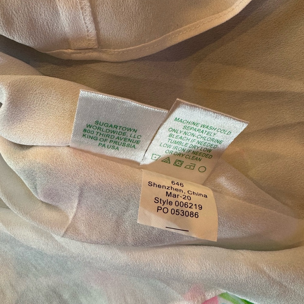 Lilly Pulitzer Green and Pink Puff Sleeve Sundress - Picture 6 of 9